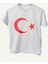 %100PAMUK Standart Kesim Sıfır Yaka Kısa Kollu Kırmızı Ay-Yıldız Baskılı Beyaz 23 Nisan Çocuk T-Shirt 1