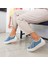 Mavi Renk Taşlı Düz Taban Kadın Kot Sneakers 1