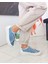 Mavi Renk Taşlı Düz Taban Kadın Kot Sneakers 3