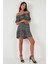 Desenli Slim Fit Carmen Yaka Mini Elbise Kadın Elbise 5865620 3
