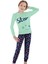 757GU Kız Çocuk Garson Boy Uzun Kollu Pijama Takımı-Mint 1