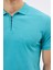 Regular Fit Fermuarlı Polo Yaka %100 Pamuk Kısa Kollu Basic Penye T-Shirt-PE3604TY22 2