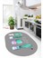 Dijital Baskılı Kaymaz Taban Kaktüs Desenli Yıkanabilir Oval Mutfak Halısı, O-Mutfak-30-Gri, 5