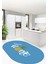 Home Yazılı Ananas Desenli Yıkanabilir Kaymaz Oval Mutfak Halısı, O-Mutfak-31-Mavi, 2