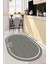 Dijital Baskılı Kaymaz Yıkanabilir Sade Çerçeveli Oval Mutfak Halısı, O-Mutfak-06-Gri, 5