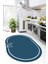 Dijital Baskılı Kaymaz Yıkanabilir Sade Çerçeveli Oval Mutfak Halısı, O-Mutfak-06-Mavi, 1