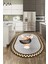Aşçı Horoz Desenli Yıkanabilir Kaymaz Taban Oval Mutfak Halısı, O-Mutfak-08-Kahve, 1