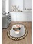 Aşçı Horoz Desenli Yıkanabilir Kaymaz Taban Oval Mutfak Halısı, O-Mutfak-08-Kahve, 2