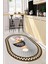 Aşçı Horoz Desenli Yıkanabilir Kaymaz Taban Oval Mutfak Halısı, O-Mutfak-08-Kahve, 4