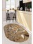 3D Dijital Baskılı Mutfak Eşyaları Motifli Yıkanabilir Oval Mutfak Halısı, O-Mutfak-16-Kahve, 3