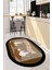 Dijital Baskılı Kaymaz Taban Kitchen Yazılı Modern Oval Mutfak Halısı, O-Mutfak-18-Kahve, 3