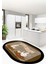 Dijital Baskılı Kaymaz Taban Kitchen Yazılı Modern Oval Mutfak Halısı, O-Mutfak-18-Kahve, 5