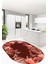 Dijital Baskılı Kaymaz Taban Renkli Fincan Motifli Oval Mutfak Halısı, O-Mutfak-25-Bordo, 3