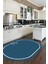 Dijital Baskılı Kaymaz Yıkanabilir Sade Çerçeveli Oval Mutfak Halısı, O-Mutfak-06-Mavi, 4
