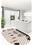 Mutfak Araçları Desenli Yıkanabilir Kaymaz Oval Mutfak Halısı, O-Mutfak-32-Siyah-Gri, 2