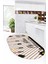 Mutfak Araçları Desenli Yıkanabilir Kaymaz Oval Mutfak Halısı, O-Mutfak-32-Siyah-Gri, 3