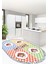 Lets Cook Yazılı Yıkanabilir Kaymaz Taban Modern Oval Mutfak Halısı, O-Mutfak-36-Renkli, 2