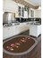 Dijital Baskılı Kaymaz Yıkanabilir Renkli Balık Desen Oval Mutfak Halısı, O-Mutfak-11-Kahve, 3