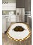 Baykuş Desenli Çerçeveli Kaymaz Yıkanabilir Şık Oval Mutfak Halısı, O-Mutfak-46-Kahve, 3