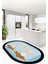 Dijital Baskılı Kaymaz Taban Kitchen Yazılı Modern Oval Mutfak Halısı, O-Mutfak-18-Mavi, 5