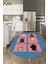 Dijital Baskılı Kaymaz Taban Yıkanabilir Renkli Modern Şık Oval Mutfak Halısı, O-Mutfak-43-Mavi, 3