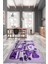 3D Kalp Fincan Motifli Kaymaz Yıkanabilir Modern Mutfak Halısı, Mutfak-34-Mor, 1