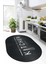 Dijital Baskılı Yıkanabilir Kaymaz Kitchen Yazılı Modern Oval Mutfak Halısı, O-Mutfak-04-Antrasit, 1