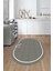 Dijital Baskılı Kaymaz Yıkanabilir Sade Çerçeveli Oval Mutfak Halısı, O-Mutfak-06-Gri, 3
