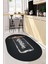 Kitchen Yazılı Merdane Desenli Yıkanabilir Oval Mutfak Halısı, O-Mutfak-28-Antrasit, 1