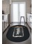 Kitchen Yazılı Merdane Desenli Yıkanabilir Oval Mutfak Halısı, O-Mutfak-28-Antrasit, 2