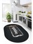 Kitchen Yazılı Merdane Desenli Yıkanabilir Oval Mutfak Halısı, O-Mutfak-28-Antrasit, 5