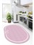 Dijital Baskılı Kaymaz Yıkanabilir Sade Çerçeveli Oval Mutfak Halısı, O-Mutfak-06-Pembe, 1