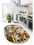 3D Kalp Fincan Motifli Kaymaz Yıkanabilir Modern Oval Mutfak Halısı, O-Mutfak-34-Kahve, 4