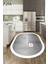 Dijital Baskılı Yıkanabilir Kaymaz Kitchen Yazılı Çerçeveli Oval Mutfak Halısı, O-Mutfak-02-Beyaz, 2