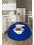 Kitchen Yazılı Aşçı Motifli Kaymaz Taban Yıkanabilir Oval Mutfak Halısı, O-Mutfak-05-Mavi, 2