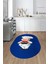 Kitchen Yazılı Aşçı Motifli Kaymaz Taban Yıkanabilir Oval Mutfak Halısı, O-Mutfak-05-Mavi, 3