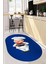 Kitchen Yazılı Aşçı Motifli Kaymaz Taban Yıkanabilir Oval Mutfak Halısı, O-Mutfak-05-Mavi, 5