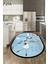 Dijital Baskılı Yıkanabilir Kaymaz Kitchen Yazılı Aşçı Oval Mutfak Halısı, O-Mutfak-03-Mavi, 2