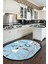 Dijital Baskılı Yıkanabilir Kaymaz Kitchen Yazılı Aşçı Oval Mutfak Halısı, O-Mutfak-03-Mavi, 4