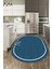 Dijital Baskılı Kaymaz Yıkanabilir Sade Çerçeveli Oval Mutfak Halısı, O-Mutfak-06-Mavi, 2