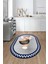 Aşçı Horoz Desenli Yıkanabilir Kaymaz Taban Oval Mutfak Halısı, O-Mutfak-08-Lacivert, 2