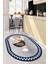 Aşçı Horoz Desenli Yıkanabilir Kaymaz Taban Oval Mutfak Halısı, O-Mutfak-08-Lacivert, 4