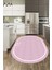 Dijital Baskılı Kaymaz Yıkanabilir Sade Çerçeveli Oval Mutfak Halısı, O-Mutfak-06-Pembe, 2