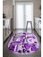 3D Kalp Fincan Motifli Kaymaz Yıkanabilir Modern Oval Mutfak Halısı, O-Mutfak-34-Mor, 1