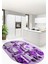 3D Kalp Fincan Motifli Kaymaz Yıkanabilir Modern Oval Mutfak Halısı, O-Mutfak-34-Mor, 2