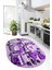 3D Kalp Fincan Motifli Kaymaz Yıkanabilir Modern Oval Mutfak Halısı, O-Mutfak-34-Mor, 4