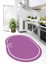 Dijital Baskılı Kaymaz Yıkanabilir Sade Çerçeveli Oval Mutfak Halısı, O-Mutfak-06-Mor, 1