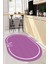 Dijital Baskılı Kaymaz Yıkanabilir Sade Çerçeveli Oval Mutfak Halısı, O-Mutfak-06-Mor, 5