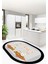 Dijital Baskılı Kaymaz Taban Kitchen Yazılı Modern Oval Mutfak Halısı, O-Mutfak-18-Gri, 5