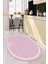 Dijital Baskılı Kaymaz Yıkanabilir Sade Çerçeveli Oval Mutfak Halısı, O-Mutfak-06-Pembe, 5